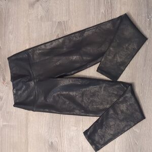 Aerie offline black faux leather leggings size small